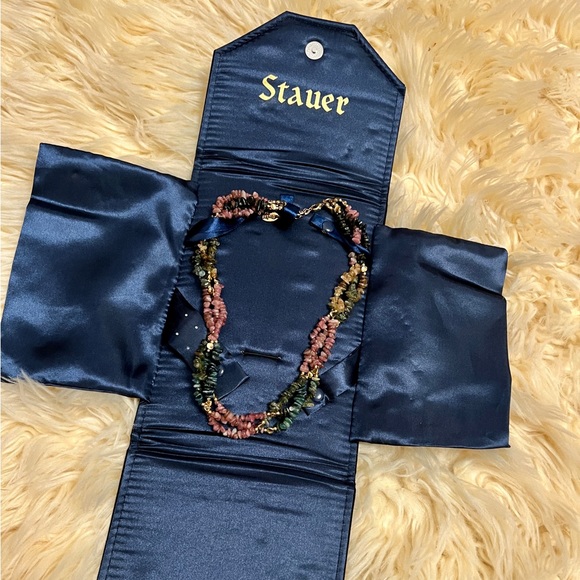 Stauer Semi-Precious Multistone Necklace Gold Plated Silver - Picture 3 of 7